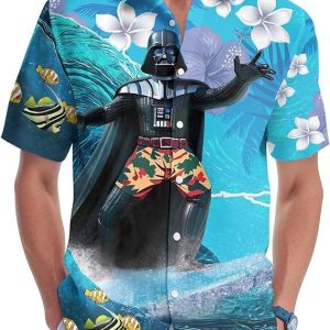 Camisa Darth Vader Surfing Estilo Hawaiano