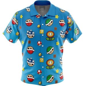 Camisa Mario Bros Estilo Hawaiano